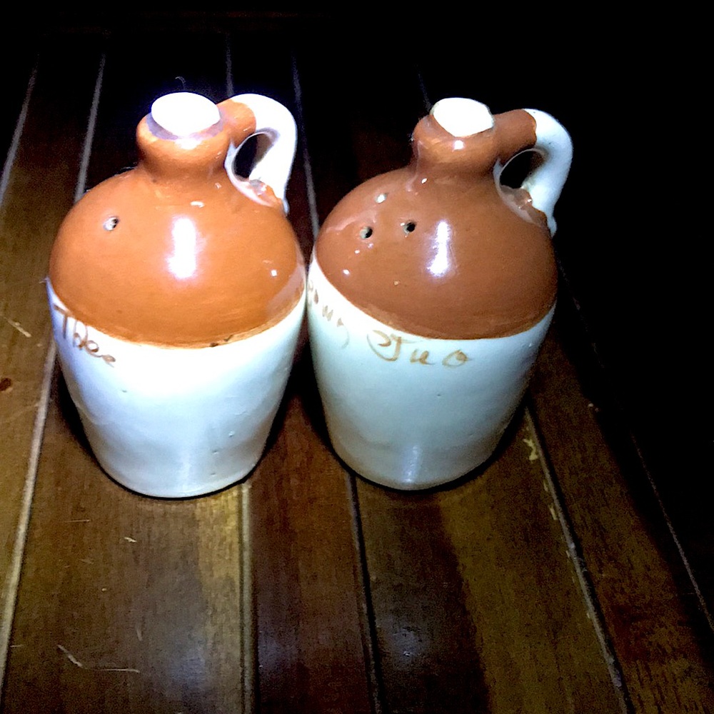 “I Love Thee Little Brown Jug” Salt and Pepper Shakers